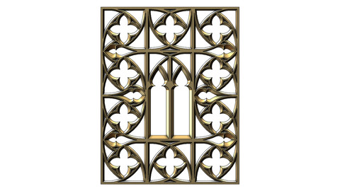 Gothic Ornament pannel for plaster and wood working for 3Dprinting and cnc models