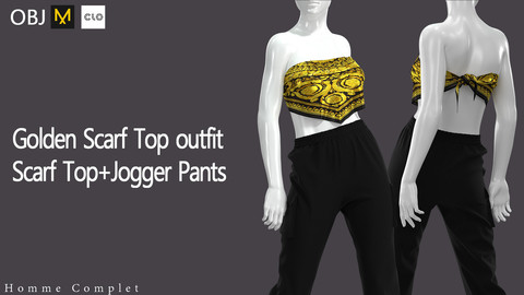 Women's Golden Scarf Top outfit