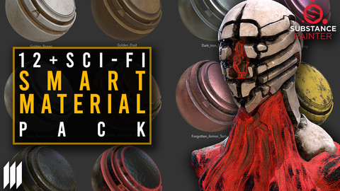 12 Creatures/Sci-fi Smart Materials Pack For Substance Painter