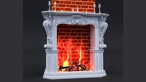 Classic Fireplace 3D Model