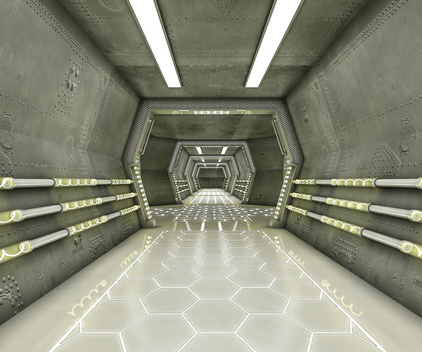 ArtStation - Sci Fi Modes Corridor 3D model | Game Assets