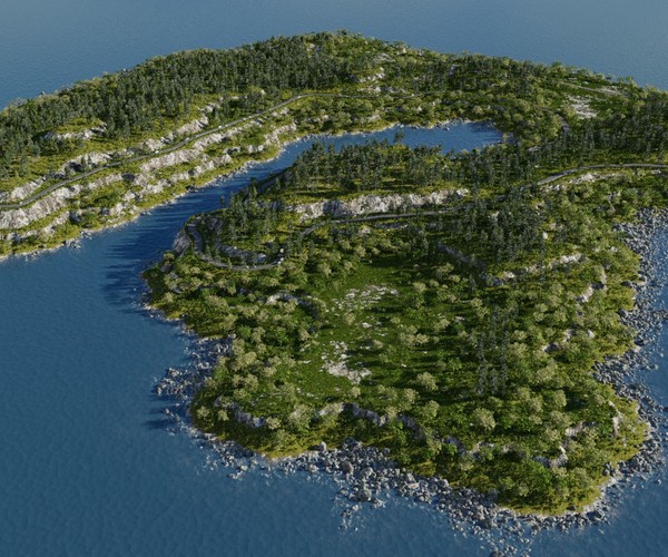 ArtStation Lake islet in Blender Resources