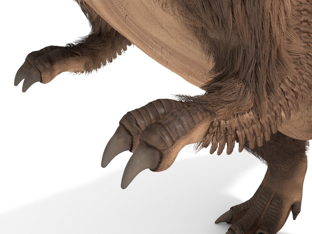 t rex with fur
