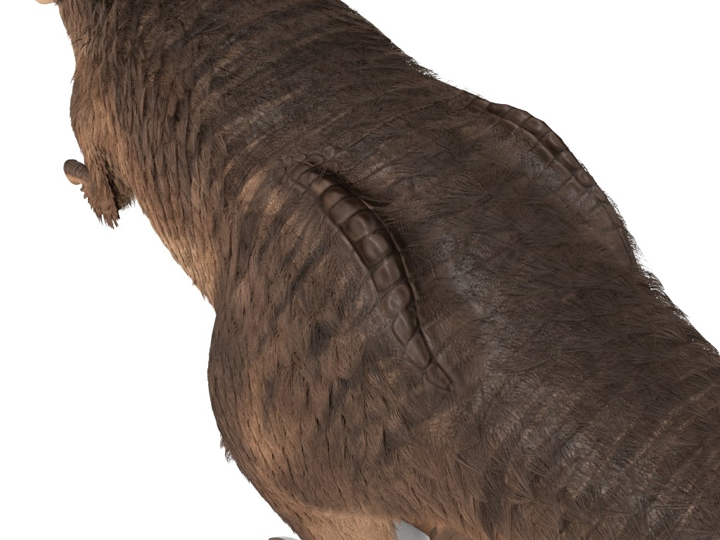 t rex with fur
