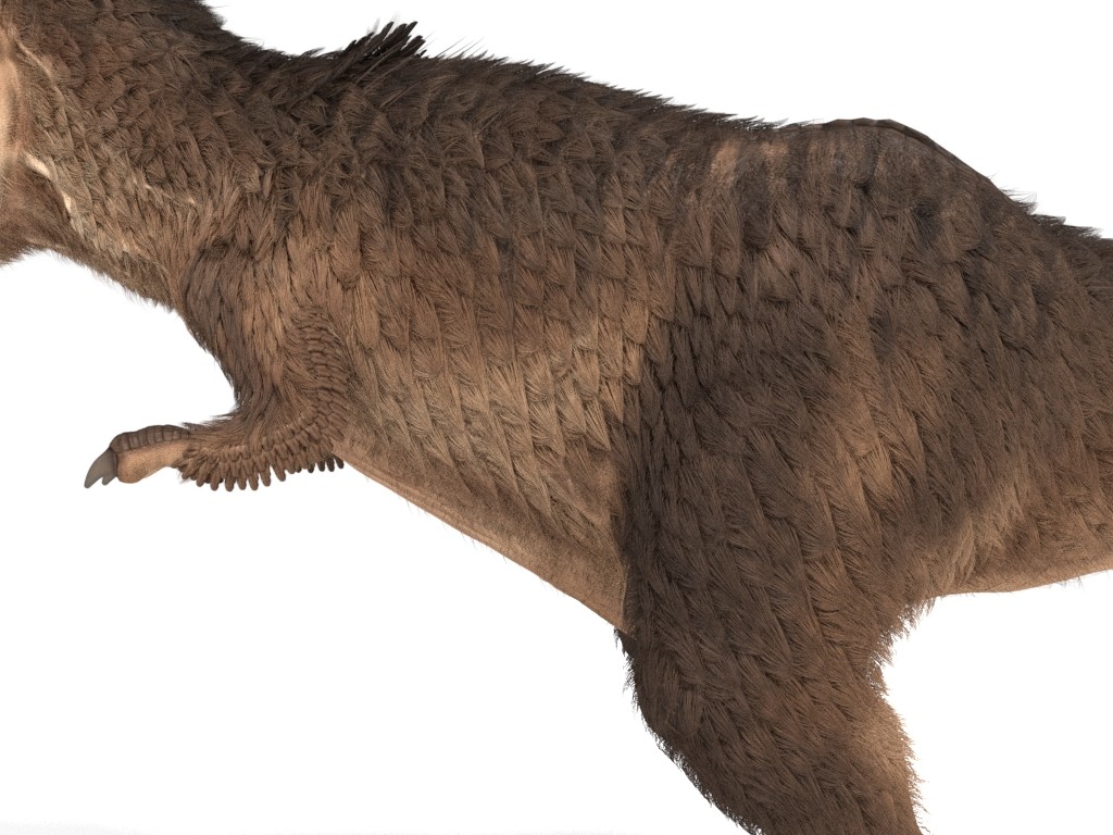 t rex with fur