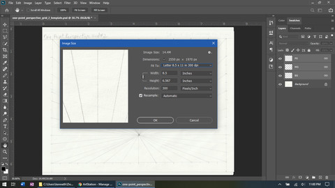One-Point perspective PSD Document #2