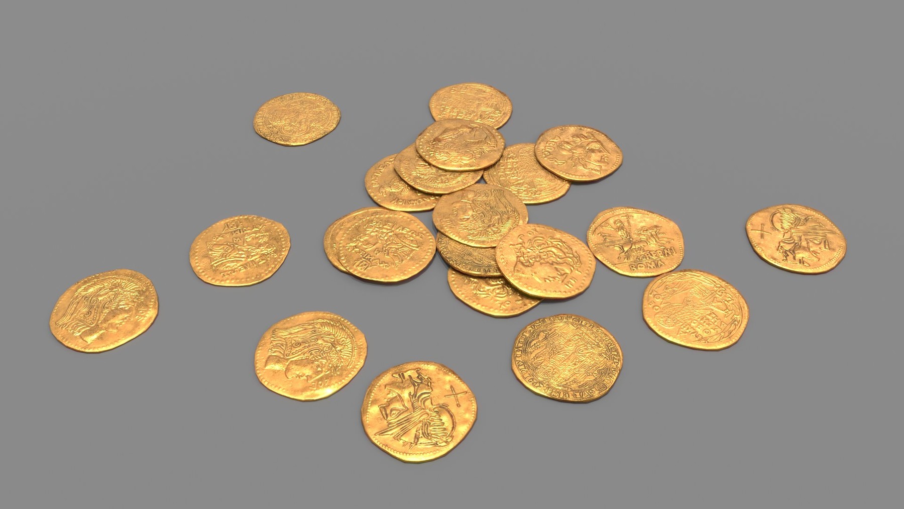 ArtStation Ancient Roman Gold Coin Pack Game Assets