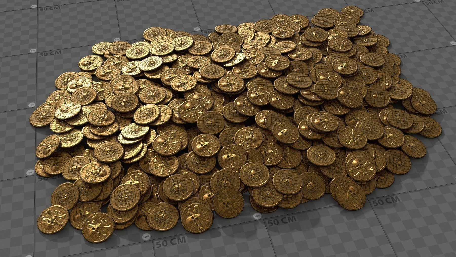 ArtStation - Pirate Gold Coin And Stack - Variant A | Game Assets