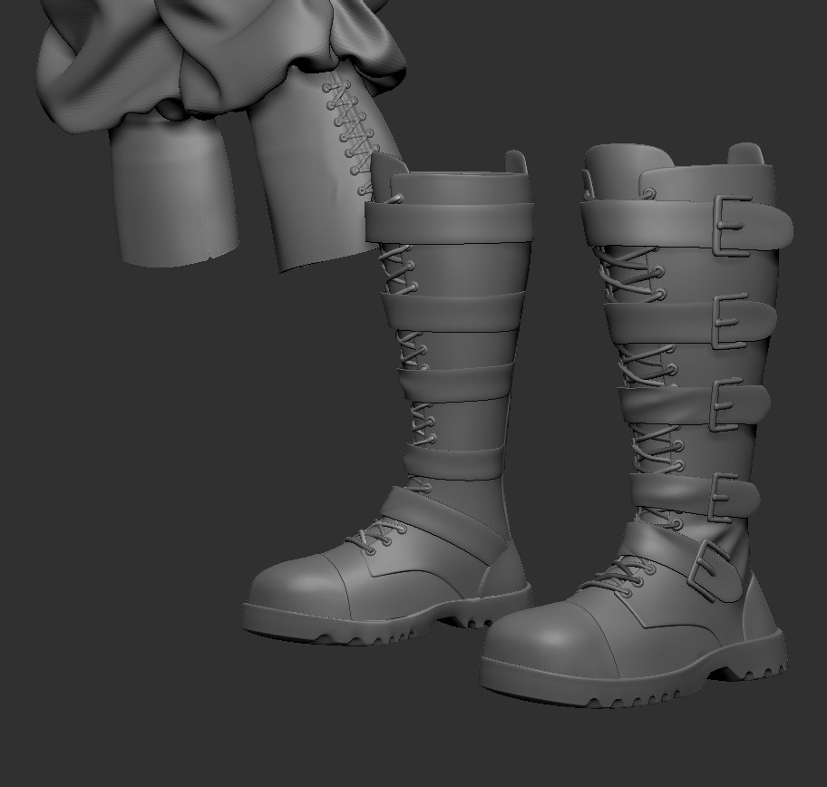 ArtStation - character clothes hightpoly ( hight poly ). zbrush boot ...