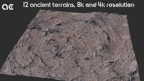 Ancient Terrains Collection | 12 Terrains at 8k resolution, Height map+Texture+Mesh