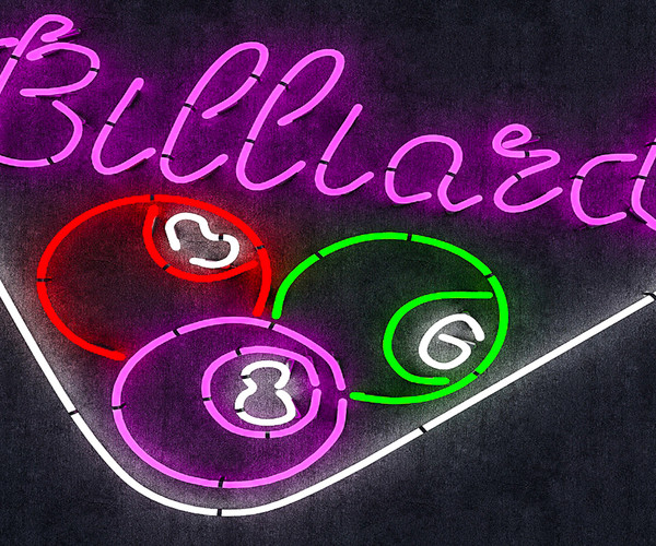 ArtStation - Neon Billiards Sign | Game Assets