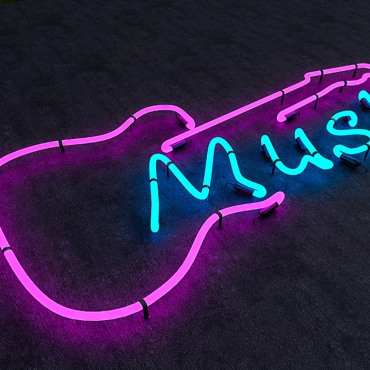 neon guitar light 3d model... neon sign is an easy-to-use, impressive-looki...