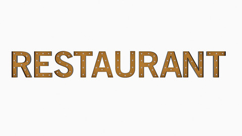 Restaurant Sign With Bulb