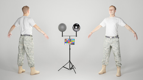 Young American soldier in A-pose 141