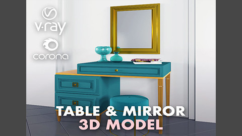 Table and miror set