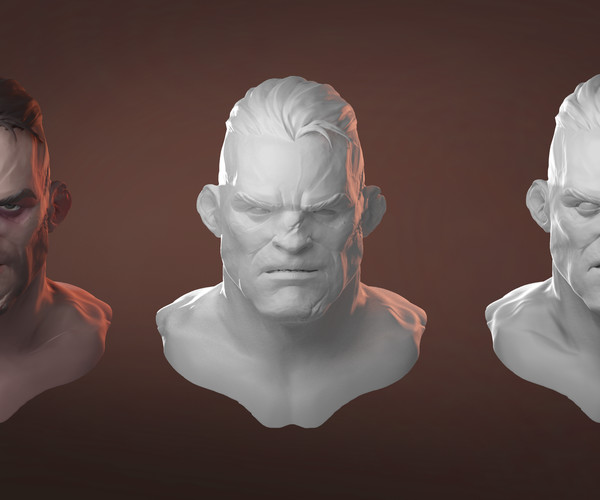 Artstation - Dishonored Style Basemesh Headsculpt (whalehunter) 