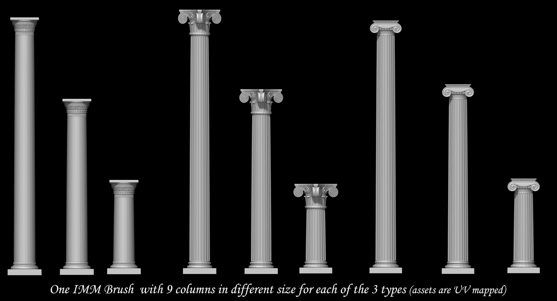 ArtStation 3 Greek Column Types Brush Brushes