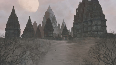 Painting - Indonesian Temple Illustration