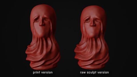 Sculpted Desperate Head for 3D Prints