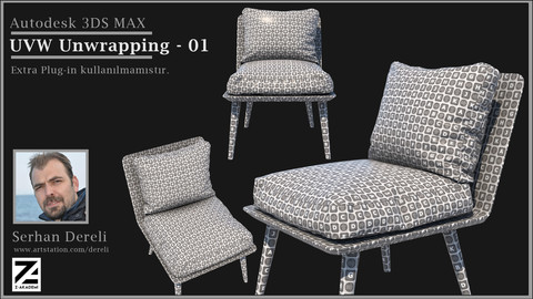 3dsMax Uvw_Unwrapping Armchair Tutorial (real time-1 hour-no extra plug-ins)