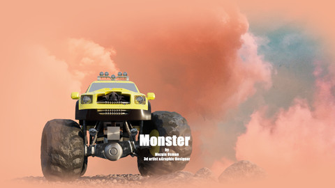 monster truck - 3d model