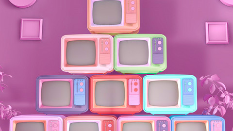 The retro tv  colored artwork
