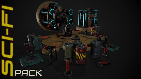 Game sci-fi asset pack