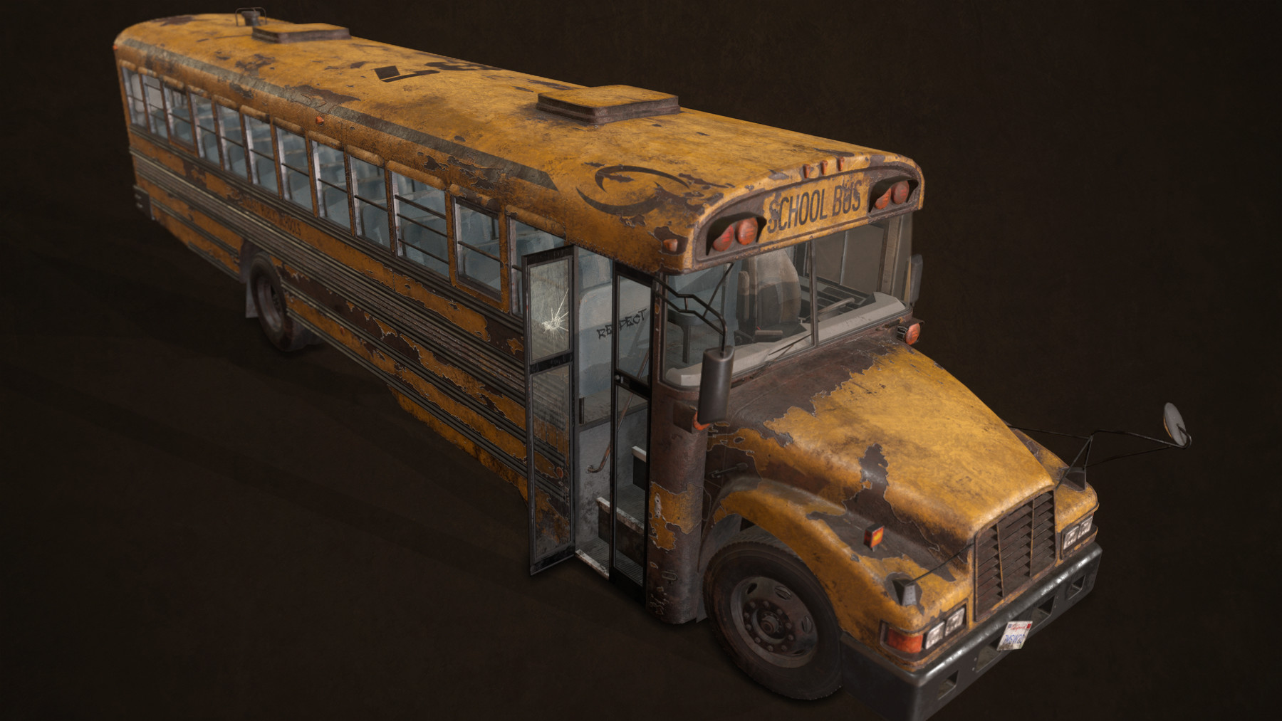 ArtStation - Abandoned School Bus - Low Poly | Game Assets