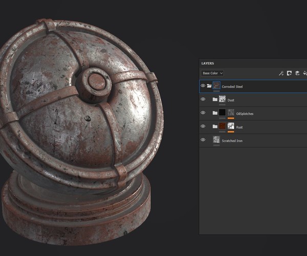 ArtStation - Corroded Steel Smart Material .spsm | Game Assets