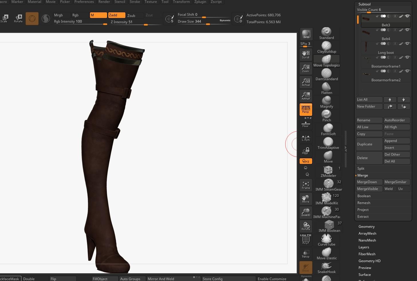 ArtStation - Woman Long Leather Boot Sculpt | Game Assets