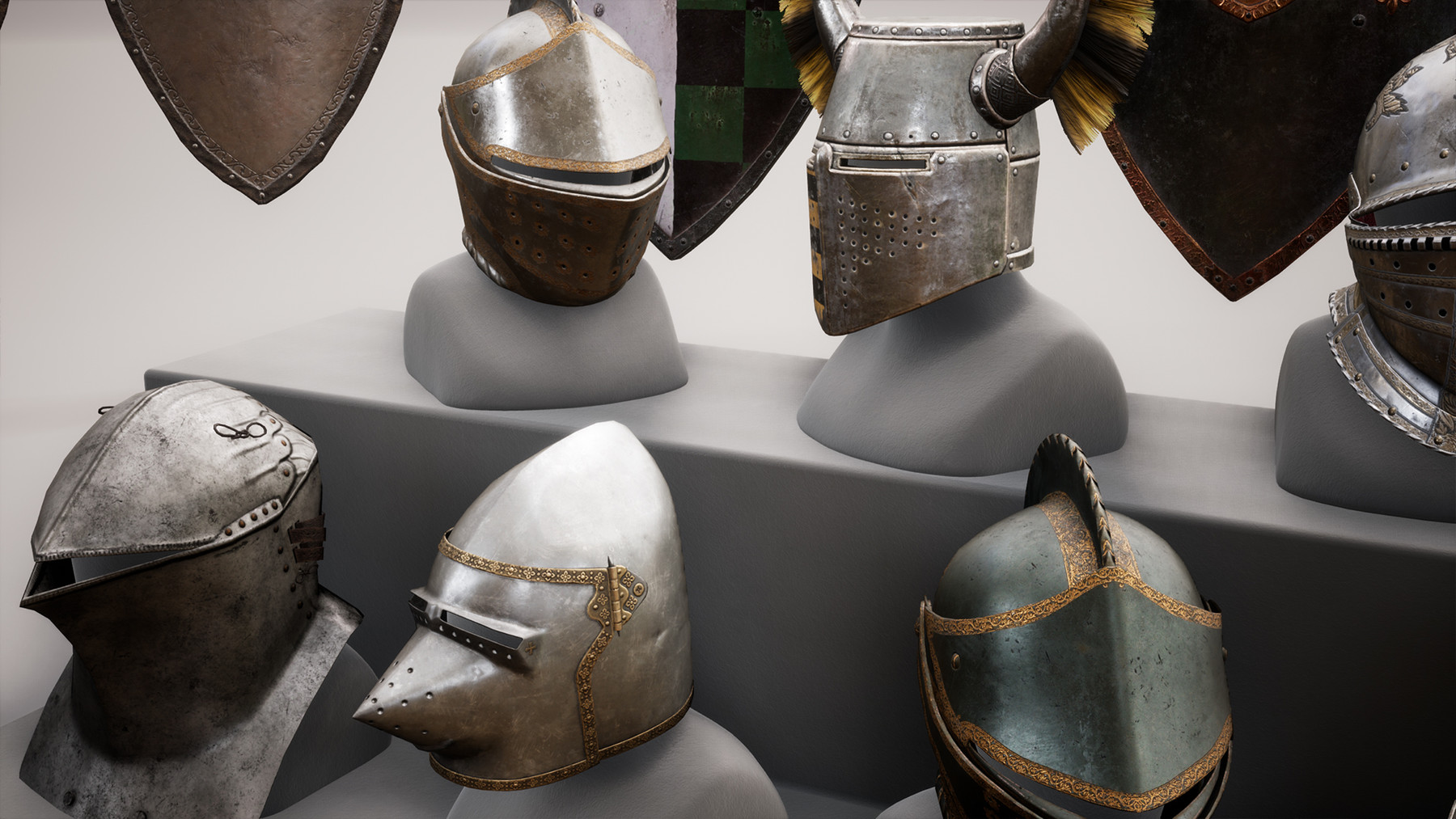 ArtStation - Medieval - VOL 8 - Shields and Helmets | Game Assets