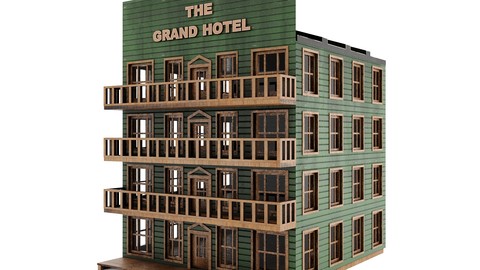 Hotel PBR - western town Low-poly