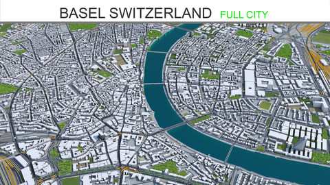 Basel City Switzerland 3D Model
