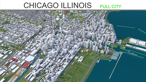 Chicago City Illinois 3D Model
