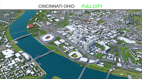 Cincinnati Ohio City 3D Model
