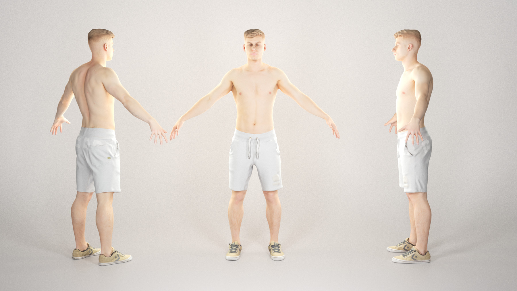 ArtStation - Athletic man in shorts ready for animation 152 | Game Assets