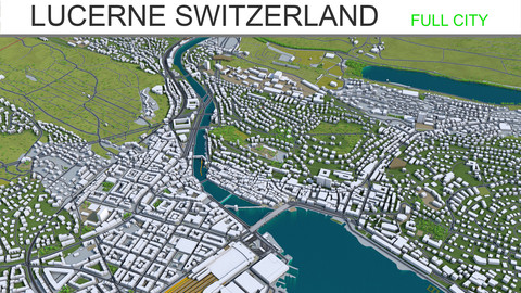 Lucerne City Switzerland 3D Model