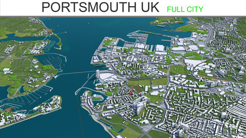 Portsmouth City UK 3D Model
