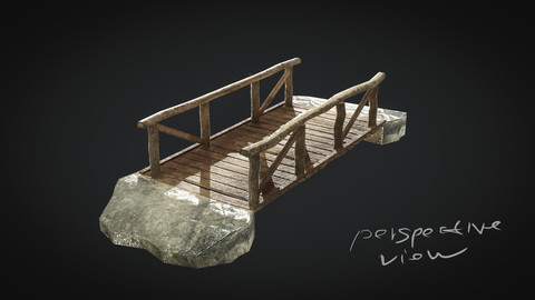 Old Village Bridge Low Poly