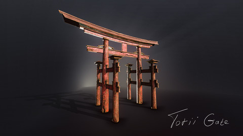 Old Torii Gate Low Poly