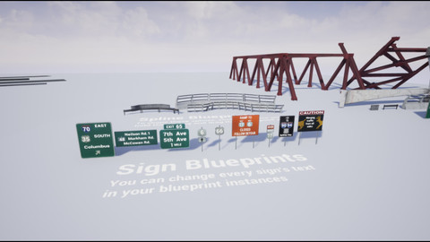 Highway Infrastructure Pack - Blueprint-Based Roads, Guardrails, Signs etc.