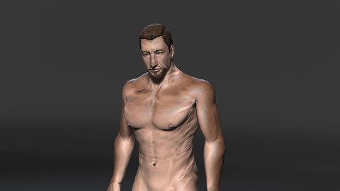 Naked Old Man-Rigged 3d game character Low-poly 3D model