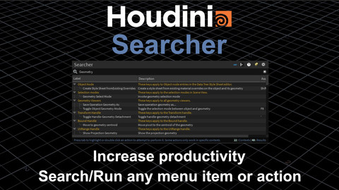 Searcher - Houdini Command Pallete Add-On