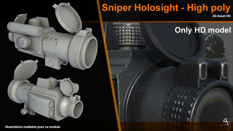Sniper Holosight 3D model HD