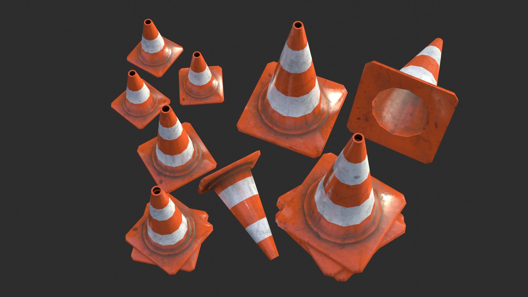 ArtStation Traffic Cone Assets 01 Game Assets