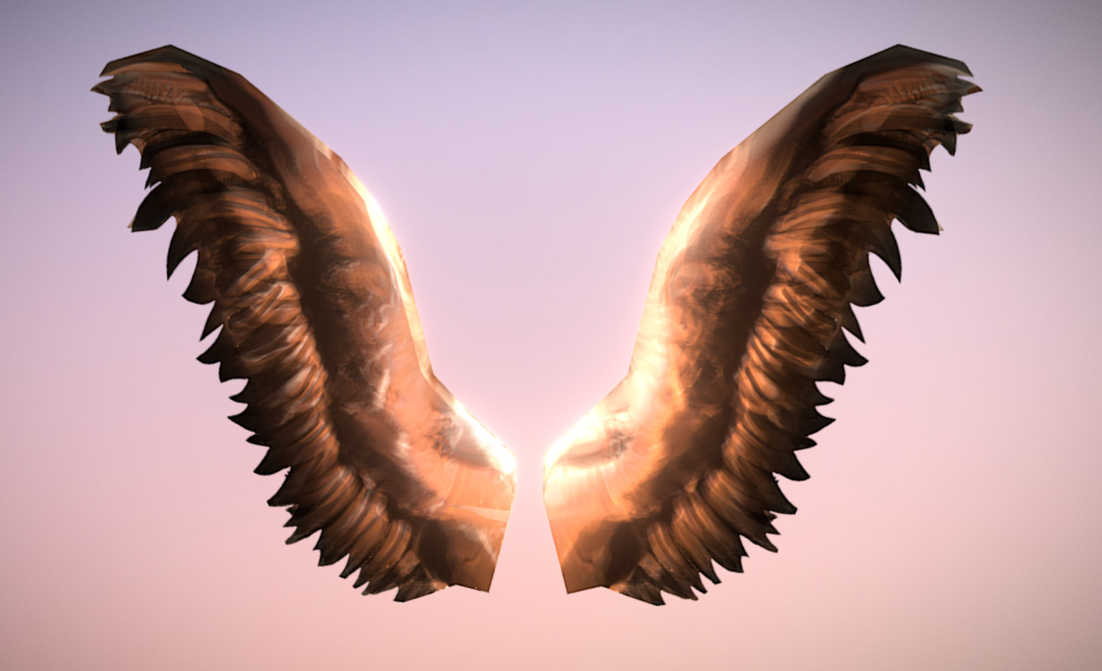 Artstation Ultra Low Poly Animated Angel Wings Game Assets