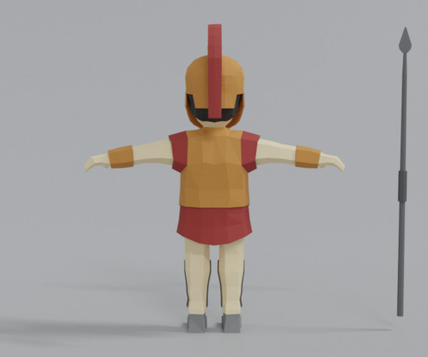 ArtStation - Low Poly Ancient Greek Warrior | Game Assets