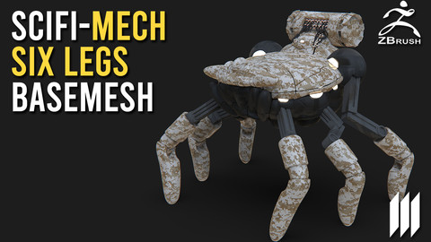 SciFi-Mech Magnet Pull No UV's - Ztool for Zbrush