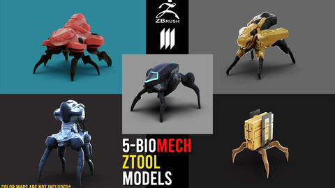 Bundle - 5-QuadLegs BioMech BaseMesh Pack No UV's - Ztool