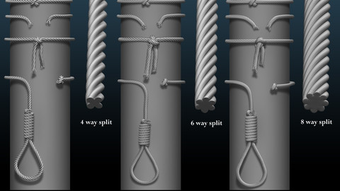 3 Rope Curve Brushes + 1 Rope assets IMM Brush
